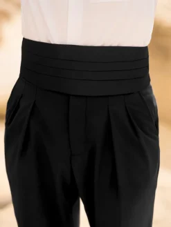The Nines Ceinture Smoking*Ceinture de smoking noir en soie