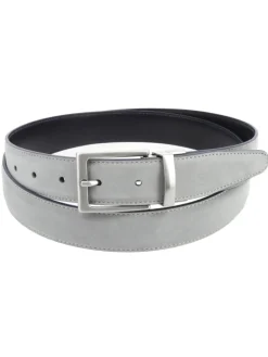 The Nines Ceinture Réversible|Ceinture Nubuck*Ceinture réversible bleu marine cuir et gris nubuck - Clint
