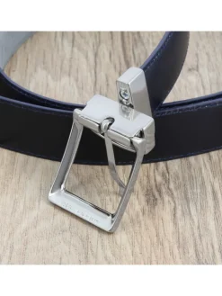 The Nines Ceinture Réversible|Ceinture Nubuck*Ceinture réversible bleu marine cuir et gris nubuck - Clint