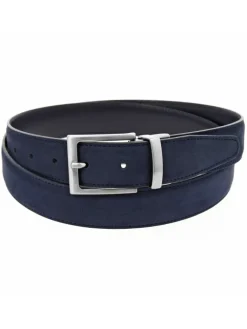 The Nines Ceinture Réversible|Ceinture Nubuck*Ceinture réversible bleu marine cuir et nubuck - Clint
