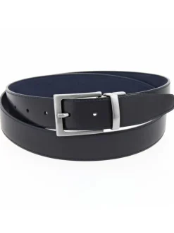 The Nines Ceinture Réversible|Ceinture Nubuck*Ceinture réversible bleu marine cuir et nubuck - Clint