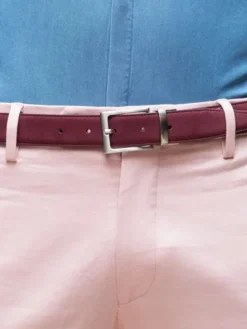 The Nines Ceinture Réversible|Ceinture Nubuck*Ceinture réversible bordeaux cuir et nubuck - Clint