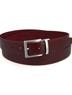 The Nines Ceinture Réversible|Ceinture Nubuck*Ceinture réversible bordeaux cuir et nubuck - Clint