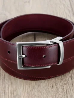 The Nines Ceinture Réversible|Ceinture Nubuck*Ceinture réversible bordeaux cuir et nubuck - Clint