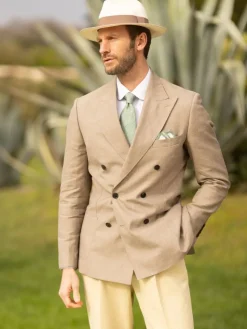 The Nines Chapeau Panama*Chapeau panama blanc galon taupe