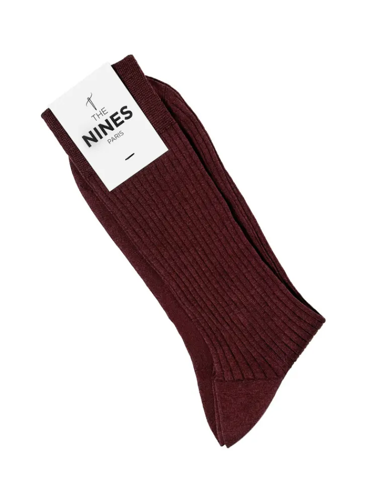 The Nines Chaussettes Fil D'Écosse*Chaussette fil d'Écosse bordeaux chiné