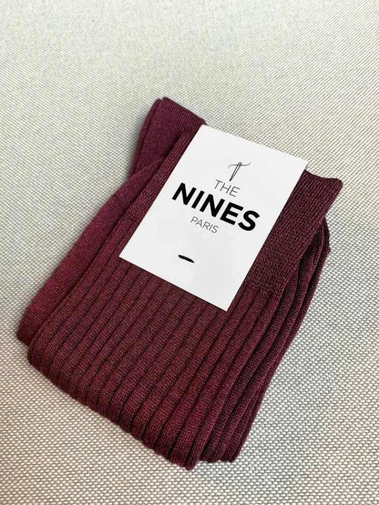 The Nines Chaussettes Fil D'Écosse*Chaussette fil d'Écosse bordeaux chiné