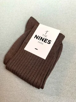 The Nines Chaussettes Fil D'Écosse*Chaussette fil d'Écosse marron chiné
