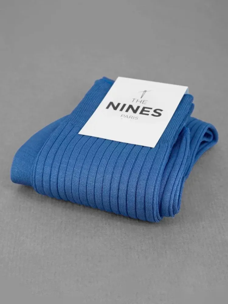 The Nines Chaussettes Fil D'Écosse*Chaussettes fil d'Écosse bleu azur