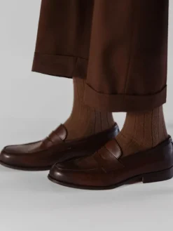 The Nines Chaussettes Cachemire*Chaussettes laine et cachemire marron et orange