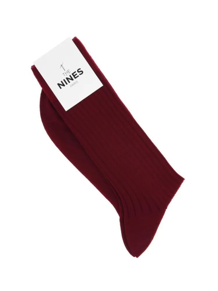 The Nines Chaussettes Laine*Chaussettes laine vierge rouge carmin