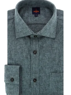 The Nines Chemise Poignet Simple|Chemise Bleue*Chemise bleue en flanelle épaisse col italien