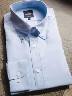 The Nines Chemise Bleue|Chemise Casual*Chemise col américain en oxford bleu ciel