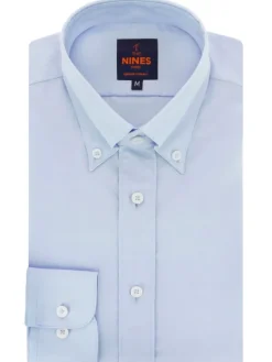 The Nines Chemise Bleue|Chemise Casual*Chemise col américain en oxford bleu ciel