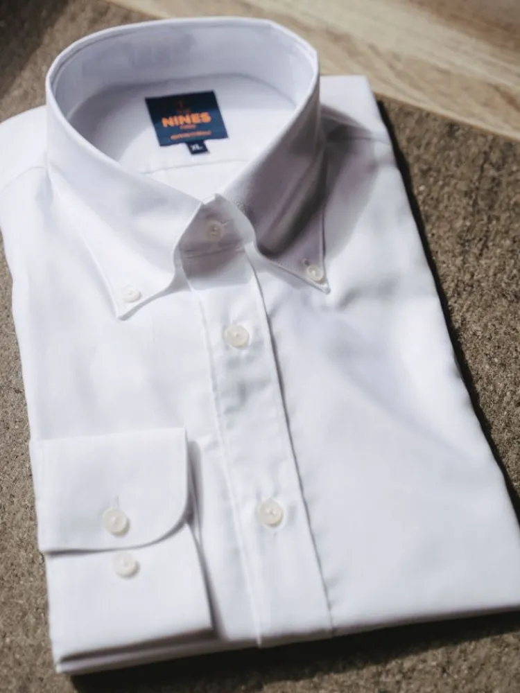 The Nines Chemise Blanche|Chemise Casual*Chemise col américain en oxford blanc