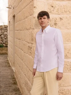 The Nines Chemise Blanche|Chemise Casual*Chemise col américain en oxford blanc