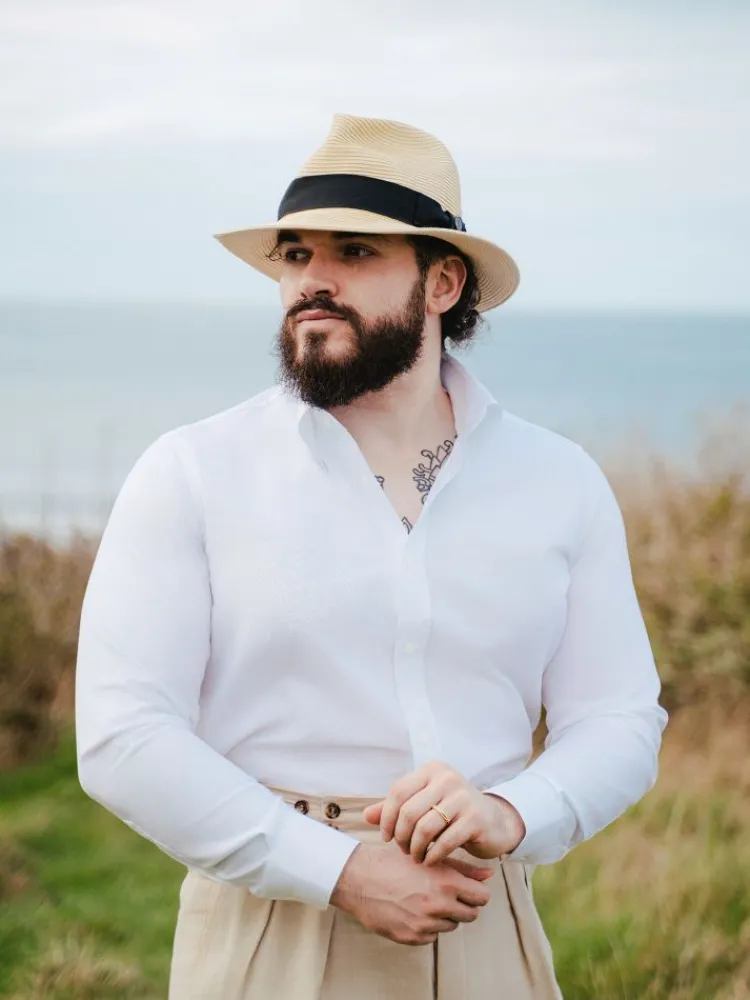 The Nines Chemise Blanche|Chemise Casual*Chemise col américain en oxford blanc
