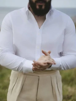 The Nines Chemise Blanche|Chemise Casual*Chemise col américain en oxford blanc