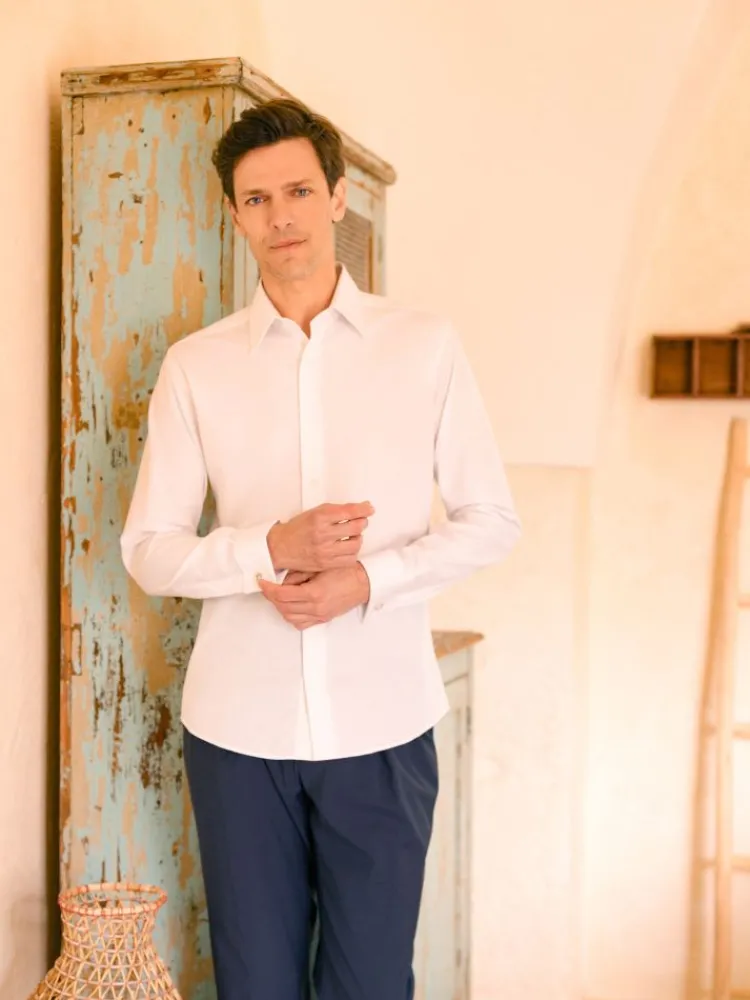 The Nines Chemise Mousquetaire|Chemise Mousquetaire*Chemise col français blanche à poignets mousquetaire