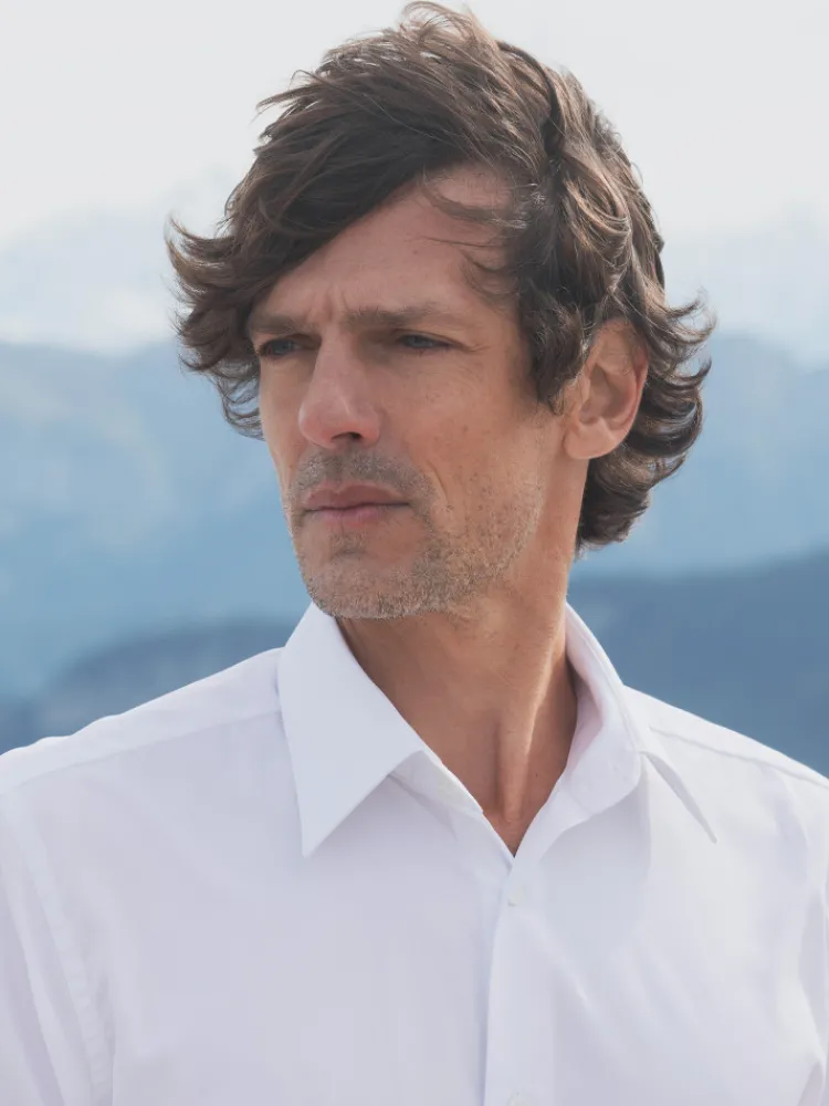 The Nines Chemise Poignet Simple|Chemise Blanche*Chemise col français classique en popeline blanche