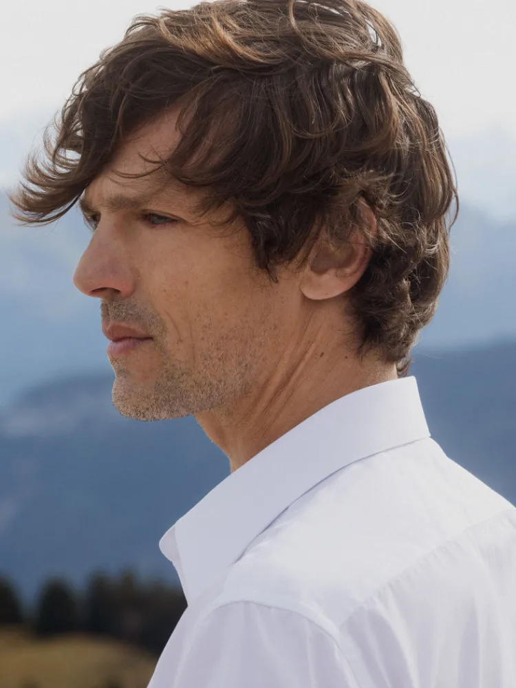 The Nines Chemise Poignet Simple|Chemise Blanche*Chemise col français classique en popeline blanche