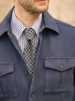 The Nines Chemise Bleue|Chemise En Lin*Chemise col français en lin et coton à rayures bleu marine
