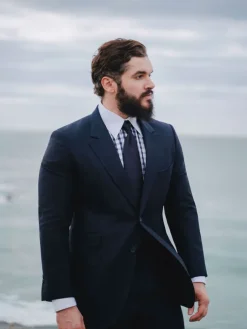 The Nines Chemise Poignet Simple|Chemise Bleue*Chemise col français en twill vichy bleu marine