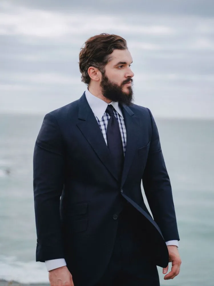 The Nines Chemise Poignet Simple|Chemise Bleue*Chemise col français en twill vichy bleu marine