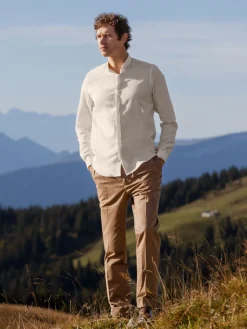 The Nines Chemise Poignet Simple|Chemise Blanche*Chemise col inversé coton et cachemire écru