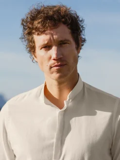 The Nines Chemise Poignet Simple|Chemise Blanche*Chemise col inversé coton et cachemire écru