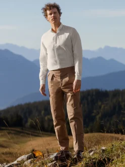 The Nines Chemise Poignet Simple|Chemise Blanche*Chemise col inversé coton et cachemire écru