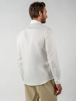 The Nines Chemise Poignet Simple|Chemise Blanche*Chemise col inversé en lin blanche