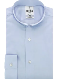 The Nines Chemise Poignet Simple|Chemise Bleue*Chemise col inversé en popeline bleu ciel
