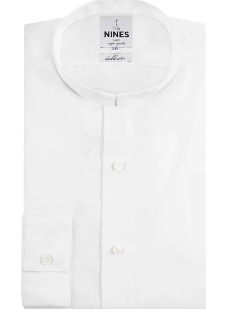 The Nines Chemise Poignet Simple|Chemise Blanche*Chemise col inversé en popeline blanche
