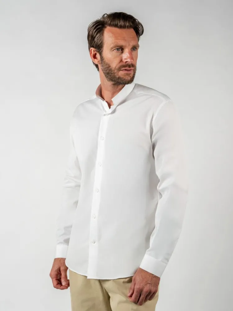The Nines Chemise Poignet Simple|Chemise Blanche*Chemise col inversé en popeline blanche