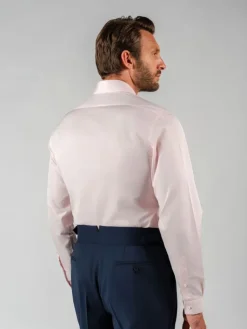 The Nines Chemise Poignet Simple|Chemise Rose*Chemise col inversé mini twill rose