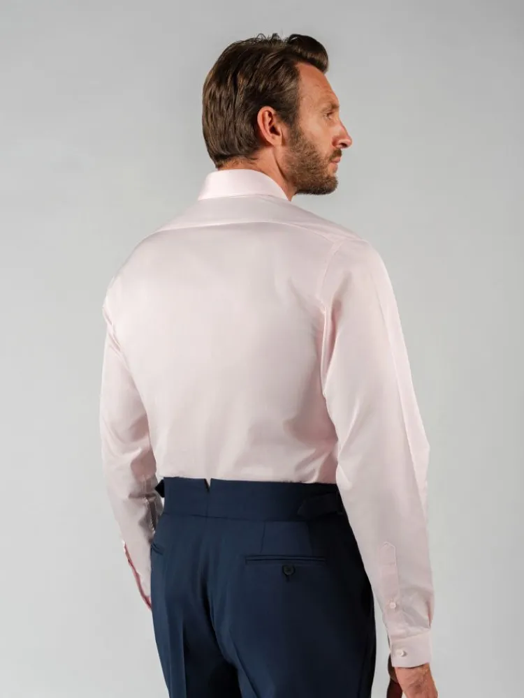 The Nines Chemise Poignet Simple|Chemise Rose*Chemise col inversé mini twill rose