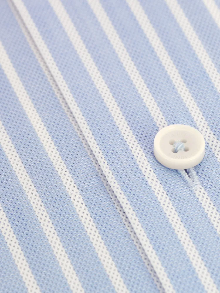 The Nines Chemise Bleue|Chemise À Rayures*Chemise col italien à rayures bleu ciel