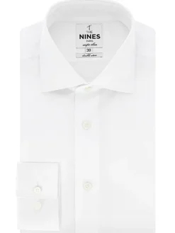 The Nines Chemise Poignet Simple|Chemise Popeline*Chemise col italien blanche
