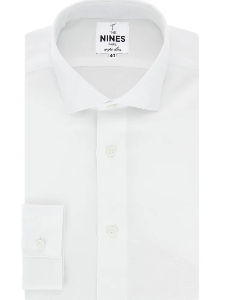 The Nines Chemise Poignet Simple|Chemise Blanche*Chemise col italien en lin et coton blanche