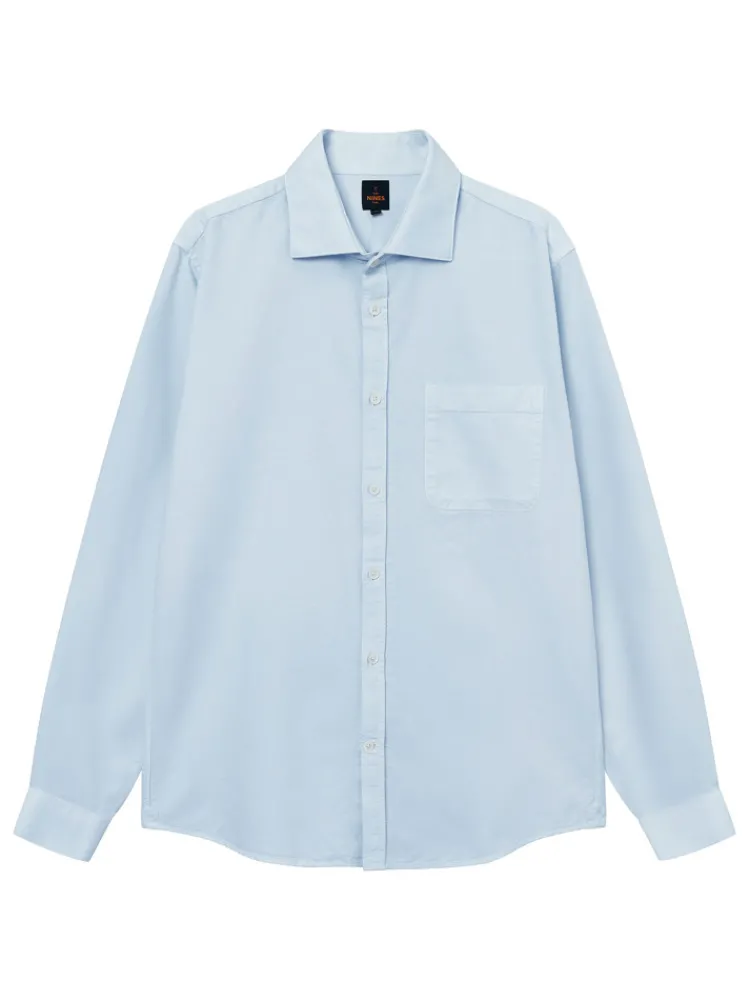 The Nines Chemise Poignet Simple|Chemise Oxford*Chemise col italien en oxford bio bleu ciel