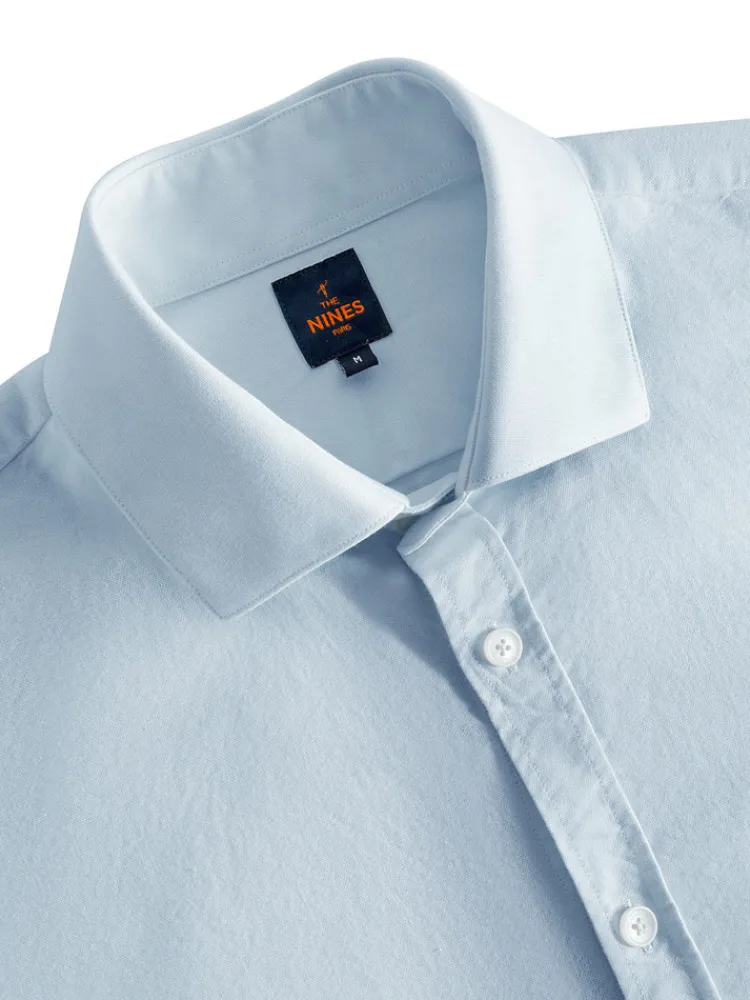 The Nines Chemise Poignet Simple|Chemise Oxford*Chemise col italien en oxford bio bleu ciel
