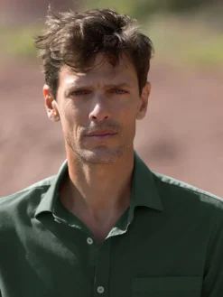 The Nines Chemise Poignet Simple|Chemise Verte*Chemise col italien en oxford bio thym