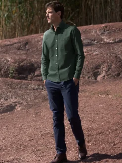 The Nines Chemise Poignet Simple|Chemise Verte*Chemise col italien en oxford bio thym