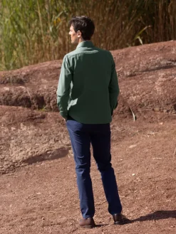The Nines Chemise Poignet Simple|Chemise Verte*Chemise col italien en oxford bio thym