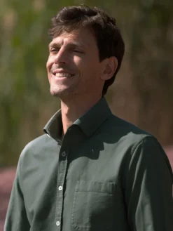 The Nines Chemise Poignet Simple|Chemise Verte*Chemise col italien en oxford bio thym