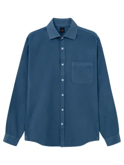 The Nines Chemise Poignet Simple|Chemise Oxford*Chemise col italien en oxford bio bleu orage