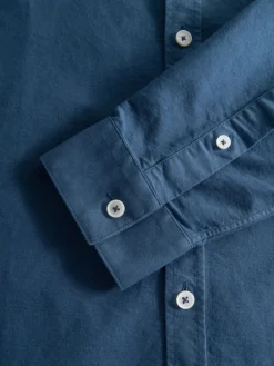 The Nines Chemise Poignet Simple|Chemise Oxford*Chemise col italien en oxford bio bleu orage