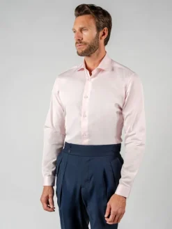 The Nines Chemise Poignet Simple|Chemise Rose*Chemise col italien en popeline rose