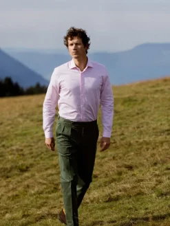 The Nines Chemise Poignet Simple|Chemise Rose*Chemise col italien en popeline rose